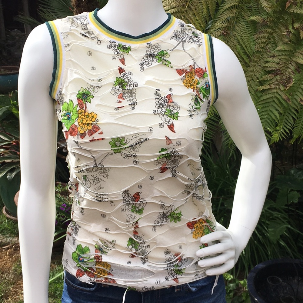 Anac distressed tank top